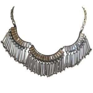 Vtg Stella & Dot Twilight Fringe Necklace old money feminine green Workwear Boho